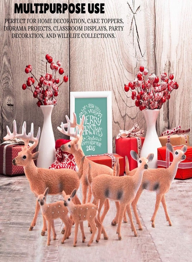 MALLEXO Deer Family Animal Toy for Kids | 6 PCS Realistic Wild Forest Animals Cute Deers Miniatures Action Figurines Toys for Boys and Girls Birthday Gifts for Children | Decoration & Educational Item - Image 4